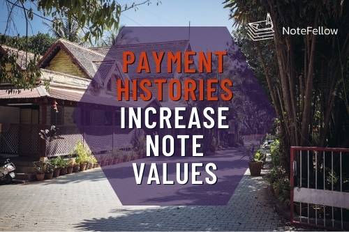 Payment Histories Increase Note Values on Image of House